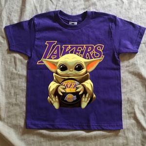 L.A Lakers 'Baby Yoda Toddler Tee 4T Small